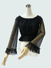 Sweet Lolita Blouse Silk Lace Ruffle Polka Dot Semi Transparent Lolita Top Déguisements Halloween