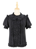 Sweet Lolita Blouses Lolita Top Bows Chemisier à manches courtes Chemise Lolita noire