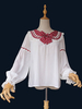 Sweet Lolita Blouses Lolita Top Infanta Fairytale Bordeaux Chemise Lolita à manches longues en dentelle