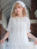 Sweet Lolita Blouses Neverland Lolita Top Blanc Manches Demi Volants Chemise Lolita