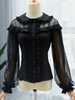 Sweet Lolita Blouses Neverland manches longues Top Lolita à volants Chemise Lolita blanche