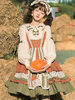 Sweet Lolita Blouses Nœuds Manches Longues Chemise Lolita Abricot Léger Sweet Top