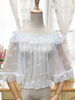 Sweet Lolita Blouses Top Lolita Neverland Blanc Demi Manches Volants Chemise Lolita