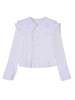 Sweet Lolita Blouses Volants Manches Longues Col Claudine Chemise Lolita Blanche