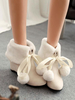 Sweet Lolita Boots - Chaussures de lolita en daim velues et à pompons Déguisements Halloween