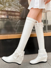 Sweet Lolita Bottes Dentelle Bow Talon Caché En Cuir Synthétique Bout Rond Chaussures Lolita