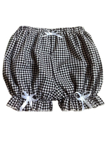 Sweet Lolita bouffante Plaids deux tons arcs coton Lolita Shorts pour femmes Déguisements Halloween