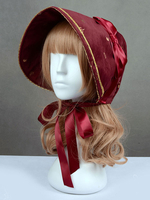Sweet Lolita Cap Swan Lake Bourgogne Ribbon Bow Lolita Hat Déguisements Halloween