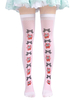Sweet Lolita chaussettes Lolita imprimé rose; chaussettes hautes Déguisements Halloween