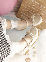 Sweet Lolita Chaussures en peau de vache Bowknot Pompe Lolita Blanc Ecru Déguisements Halloween