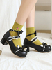 Sweet Lolita Chaussures Noir Bowknot PU Cuir Daily Casual Lolita Chaussures