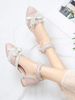 Sweet Lolita Chaussures Pink Bows Lace Synthétique Cuir Puppy Heel Lolita Pompes Déguisements Halloween