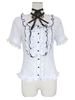 Sweet Lolita chemisiers manches courtes blanc volant poitrine volants Lolita chemises Déguisements Halloween