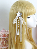Sweet Lolita cheveux peigne rubans argent Lolita Star perruques Déguisements Halloween