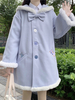 Sweet Lolita Coats Dark Navy Nœuds Pardessus Polyester Hiver Lolita Outwears Manches longues