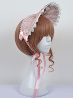 Sweet Lolita; dentelle rose chapeau bord Bonnet Lolita accessoires Déguisements Halloween