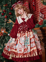 Sweet Lolita Dress Polyester Manches Longues Volants Sweet Dress Robe Lolita