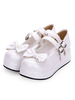Sweet Lolita Footwear Bow Frill Strappy Buckle Platform Synthétique Chaussures Lolita Déguisements Halloween