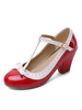 Sweet Lolita Footwear Bow T Strap Synthétique Leather Puppy Heel Lolita Pompes Déguisements Halloween