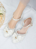 Sweet Lolita Footwear Bows Lace Round Toe Synthétique Leather Lolita Shoes Déguisements Halloween