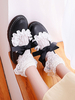 Sweet Lolita Footwear Bows Ruffles Round Toe Synthétique Leather Lolita Pumps Déguisements Halloween