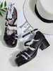 Sweet Lolita Footwear Bows Ruffles Synthétique Leather Chunky Heel Lolita Pumps Déguisements Halloween