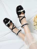 Sweet Lolita Footwear Bows Strawberry Chunky Heel Chaussures Lolita