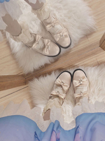 Sweet Lolita Footwear Ecru Blanc Arcs Perles Chiot Talons Lolita Escarpins Déguisements Halloween
