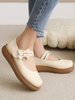 Sweet Lolita Footwear Ecru White Bows Round Toe Lace Up Chaussures Lolita en cuir PU