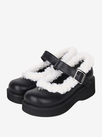 Sweet Lolita Footwear Escarpins Lolita en cuir PU à bout rond noir