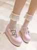 Sweet Lolita Footwear Flatform Buckle Pompes en cuir Synthétique Lolita Déguisements Halloween
