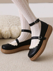 Sweet Lolita Footwear Noir PU Cuir Round Toe Toe Lolita Chaussures Lolita