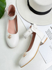 Sweet Lolita Footwear White Bows Bee Round Toe Synthétique Leather Lolita Shoes Déguisements Halloween