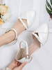 Sweet Lolita Footwear White Bows Escarpins en cuir Synthétique à talon chiot Lolita Déguisements Halloween