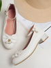 Sweet Lolita Footwear White Bows Round Toe Synthétique Leather Lolita Pumps Déguisements Halloween