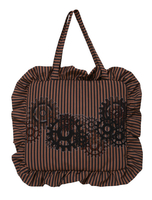 Sweet Lolita Handbag volant Vertical Stripe Brown brodés sac Lolita Déguisements Halloween