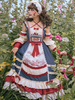 Sweet Lolita JKS Robe Polyester Sans Manches Lacets Arcs Croisés Campagne Lolita Jumper Jupe