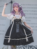 Sweet Lolita JSK Dress Fairytale Infanta Sans Manches Bowknot Dentelle Noir Lolita Pull Jupes