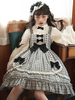 Sweet Lolita JSK Dress Jupes de pull Lolita en polyester à carreaux noirs
