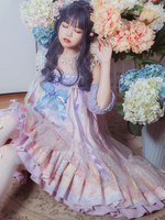 Sweet Lolita JSK Dress Polyester Sans Manches Dentelle Noeuds Jupe Sweet Lolita