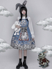 Sweet Lolita JSK robe bleu ciel clair bowknots sans manches Polyester Alice au pays des merveilles Lolita pull jupes
