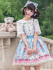 Sweet Lolita JSK Robe Bleu ciel clair sans manches Polyester Imprimé Lolita Pull Jupes