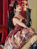 Sweet Lolita JSK Robe Bordeaux Polyester Sans Manches Arc Motif Floral Imprimé Jupe Sweet Lolita Jumper