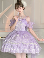 Sweet Lolita JSK Robe Brodée Fuchsia Rose Lolita Jumper Jupes