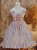 Sweet Lolita JSK Robe Chat Imprimé Sirène Ruffles Arcs Jupes Jumper Lolita Rose Déguisements Halloween