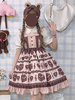 Sweet Lolita JSK Robe Chocolate Love Song Imprimé Jupe Lolita rose à volants Déguisements Halloween