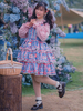 Sweet Lolita JSK Robe Coton Sans Manches Volants Motif Imprimé Fraise Jupe Pull Lolita