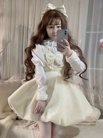 Sweet Lolita JSK Robe Eric Blanc Polyester Sans Manches Arcs Volants Lolita Jumper Jupe