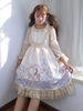 Sweet Lolita JSK Robe Imprimer Ruffle Apricot Lolita Jumper Jupe Déguisements Halloween