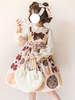 Sweet Lolita Jsk Robe Légère Abricot Sans Manches Bowknots Polyester Cookie Modèle Daily Casual Lolita Jumper Jupes